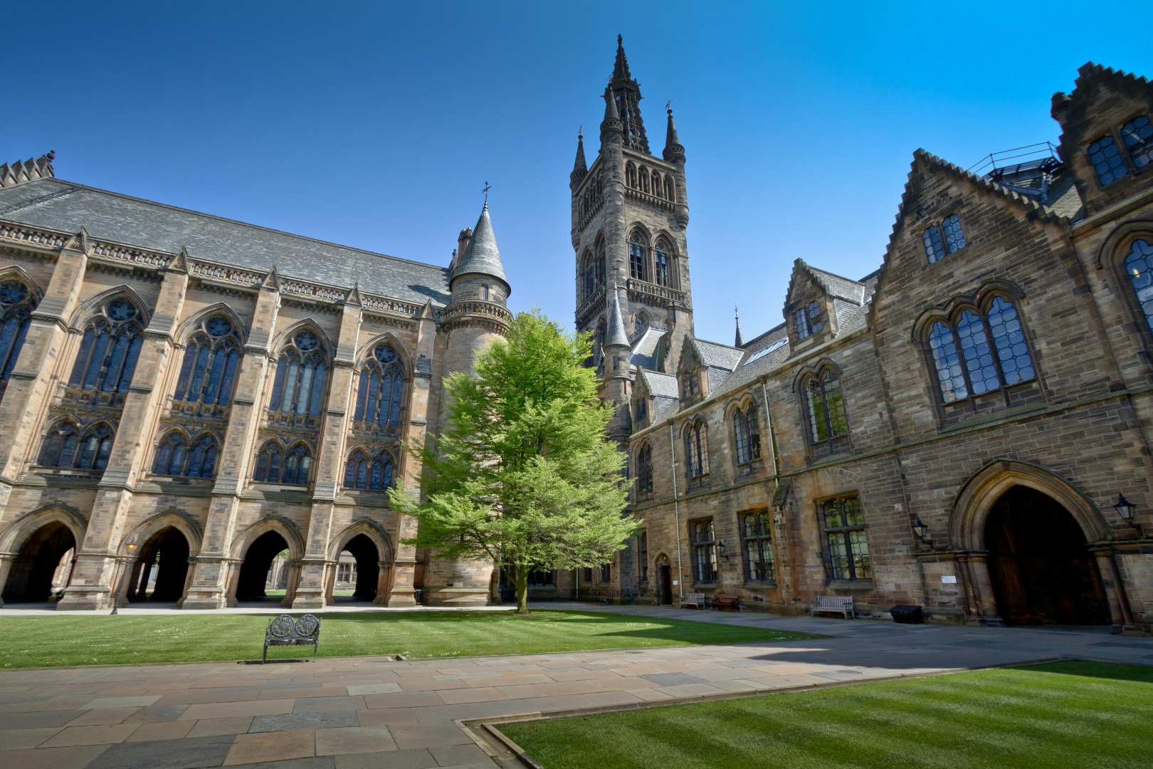 study in uk from nepal -Historic University of Glasgow Courtyard View